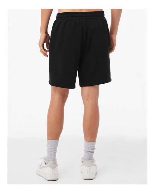 BELLA + CANVAS 3724 Unisex Sponge Fleece Shorts - Black - model back