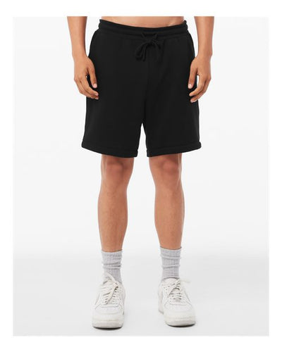 BELLA + CANVAS 3724 Unisex Sponge Fleece Shorts - Black - model front