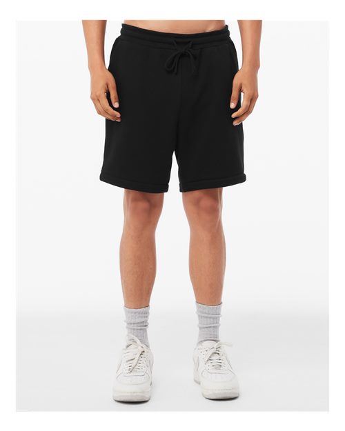 BELLA + CANVAS 3724 Unisex Sponge Fleece Shorts - Black - model front