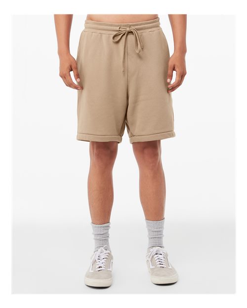 BELLA + CANVAS 3724 Unisex Sponge Fleece Shorts - Tan - model front