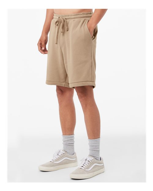 BELLA + CANVAS 3724 Unisex Sponge Fleece Shorts - Tan - model side