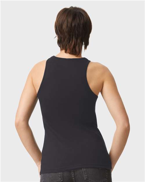 American Apparel 101CVC Women's CVC Tank - Black - model back