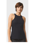 American Apparel 101CVC Women's CVC Tank - Black - model front