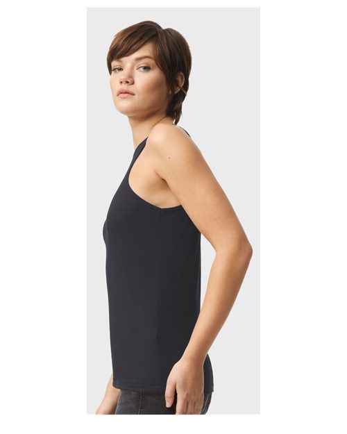American Apparel 101CVC Women's CVC Tank - Black - model side