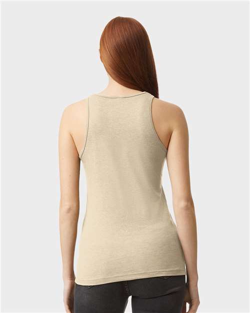 American Apparel 101CVC Women's CVC Tank - Heather Bone - model back