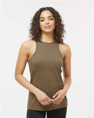 American Apparel 101CVC Women's CVC Tank - Heather Army - model front