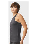 American Apparel 101CVC Women's CVC Tank - Heather Charcoal - model side