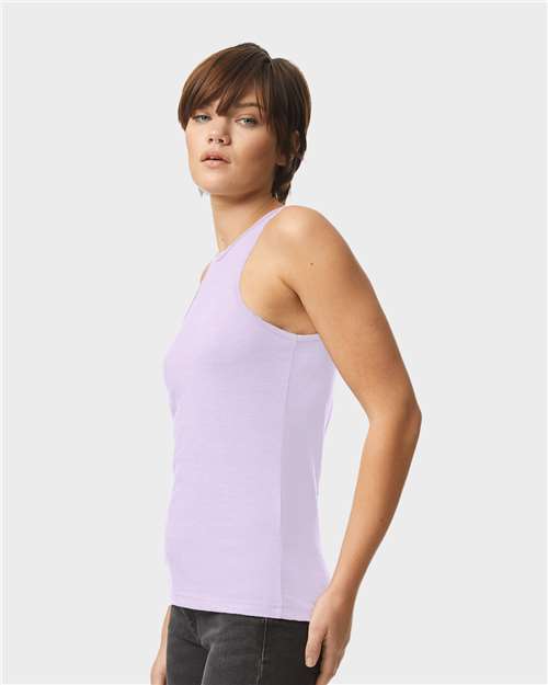 American Apparel 101CVC Women's CVC Tank - Heather Lilac - model side