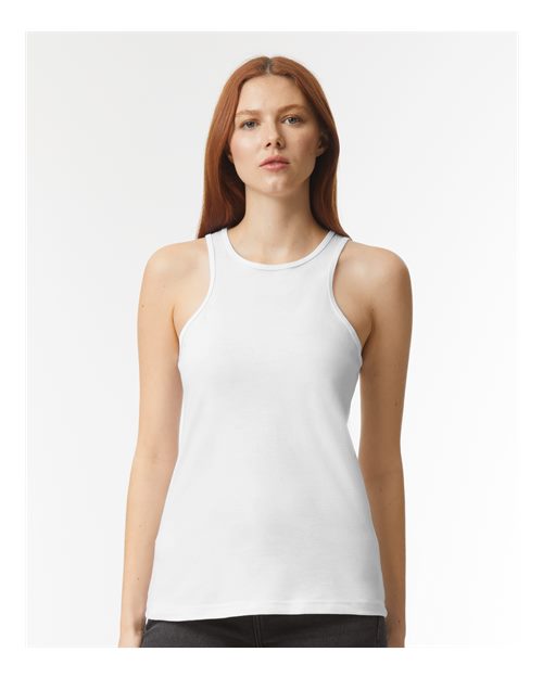 American Apparel 101CVC Women's CVC Tank - White - model front