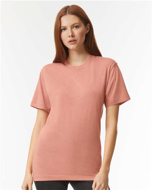 American Apparel TR401 Unisex Triblend Track Tee - Tri-Coral - model front
