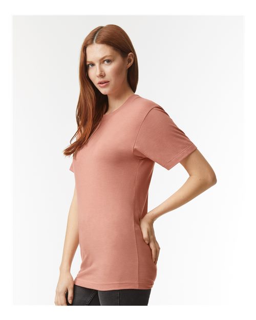 American Apparel TR401 Unisex Triblend Track Tee - Tri-Coral - model side