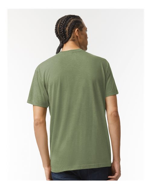 American Apparel TR401 Unisex Triblend Track Tee - Tri-Olive - model back
