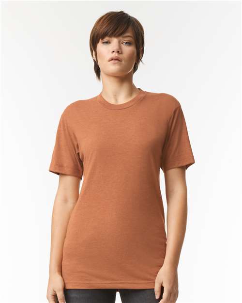 American Apparel TR401 Unisex Triblend Track Tee - Tri-Rust - model front