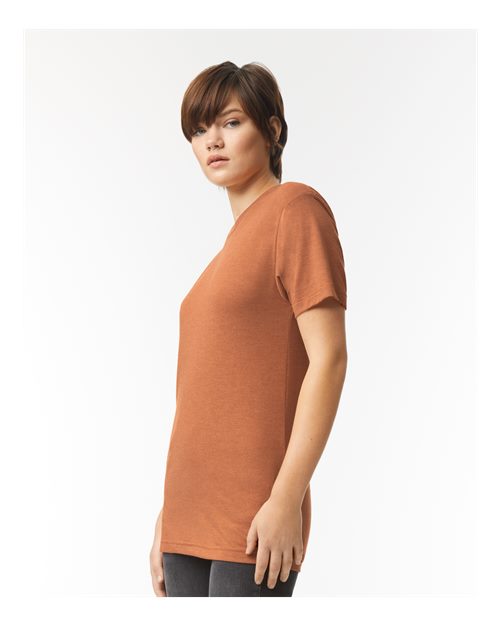 American Apparel TR401 Unisex Triblend Track Tee - Tri-Rust - model side