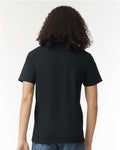 American Apparel 2006CVC Unisex CVC V-Neck Tee - Black - model back