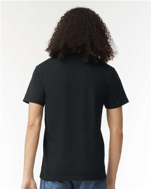 American Apparel 2006CVC Unisex CVC V-Neck Tee - Black - model back