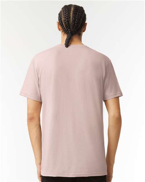American Apparel 2006CVC Unisex CVC V-Neck Tee - Heather Blush - model back