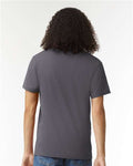 American Apparel 2006CVC Unisex CVC V-Neck Tee - Heather Charcoal - model back