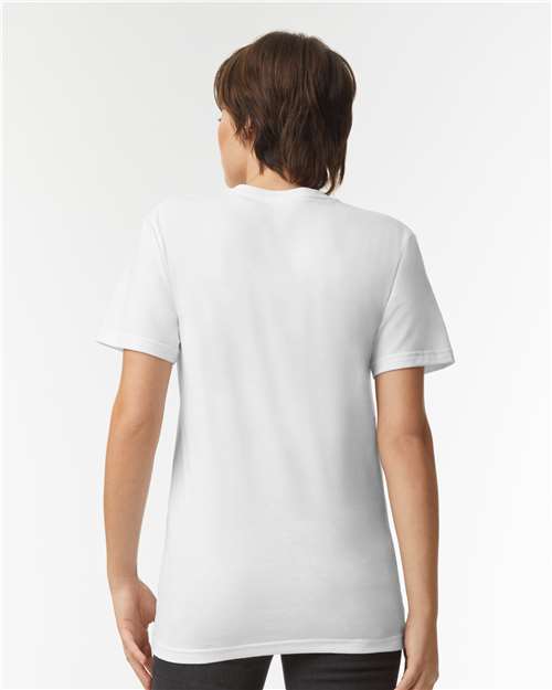 American Apparel 2006CVC Unisex CVC V-Neck Tee - White - model back