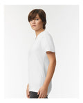 American Apparel 2006CVC Unisex CVC V-Neck Tee - White - model side