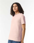 American Apparel 2001CVC Unisex CVC Tee - Heather Blush - model side