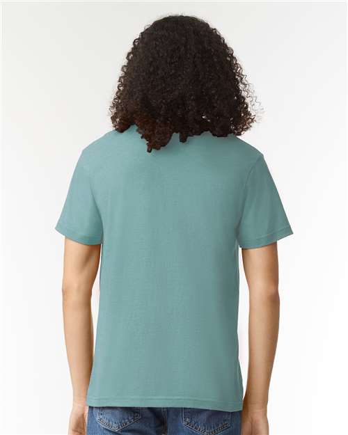 American Apparel 2001CVC Unisex CVC Tee - Heather Arctic - model back