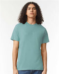 American Apparel 2001CVC Unisex CVC Tee - Heather Arctic - model front
