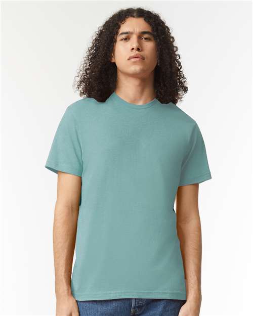 American Apparel 2001CVC Unisex CVC Tee - Heather Arctic - model front