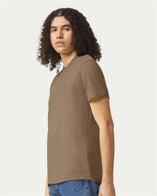 American Apparel 2001CVC Unisex CVC Tee - Heather Army - model side
