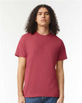 American Apparel 2001CVC Unisex CVC Tee - Heather Cardinal - model front