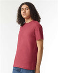 American Apparel 2001CVC Unisex CVC Tee - Heather Cardinal - model side