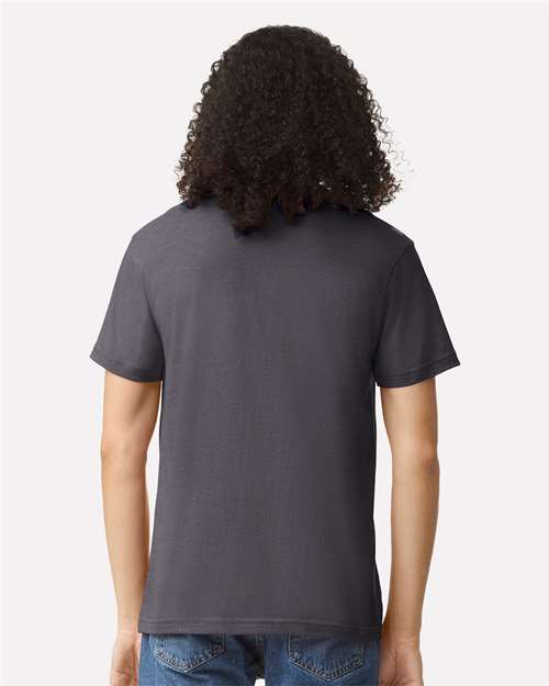 American Apparel 2001CVC Unisex CVC Tee - Heather Charcoal - model back