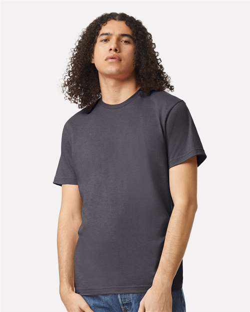 American Apparel 2001CVC Unisex CVC Tee - Heather Charcoal - model front