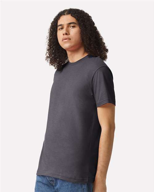 American Apparel 2001CVC Unisex CVC Tee - Heather Charcoal - model side