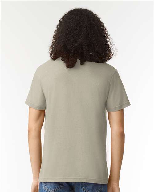 American Apparel 2001CVC Unisex CVC Tee - Heather Khaki - model back