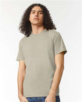 American Apparel 2001CVC Unisex CVC Tee - Heather Khaki - model front