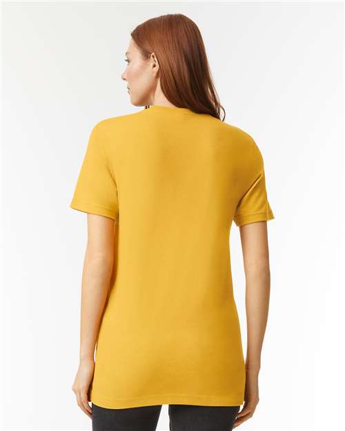 American Apparel 2001CVC Unisex CVC Tee - Heather Mustard - model back