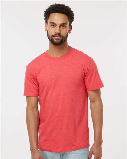 American Apparel 2001CVC Unisex CVC Tee - Heather Red - model front
