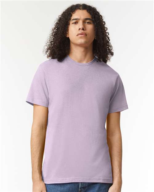 American Apparel 2001CVC Unisex CVC Tee - Heather Lilac - model front