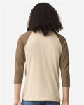 American Apparel 2003CVC Unisex CVC Three-Quarter Sleeve Tee - Heather Bone/ Heather Army - model back