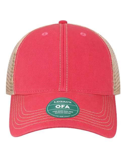 LEGACY OFA Old Favorite Trucker Cap - Dark Pink/ Khaki - front