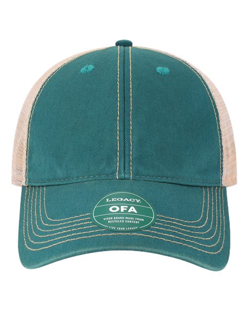 LEGACY OFA Old Favorite Trucker Cap - Marine Blue/ Khaki - front