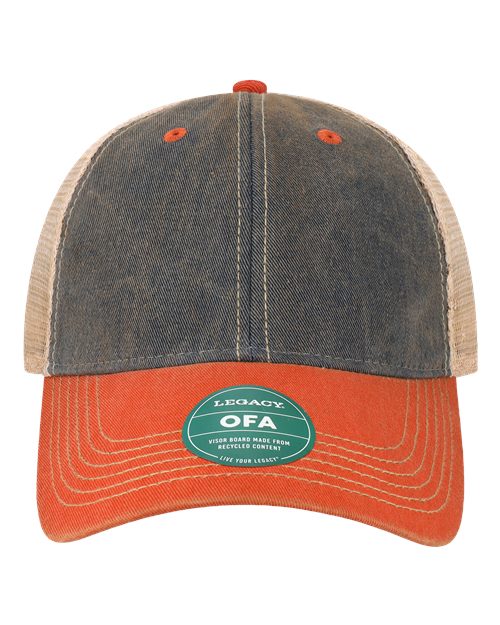 LEGACY OFA Old Favorite Trucker Cap - Navy/ Orange/ Khaki - front