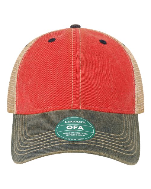 LEGACY OFA Old Favorite Trucker Cap - Scarlet Red/ Navy/ Khaki - front