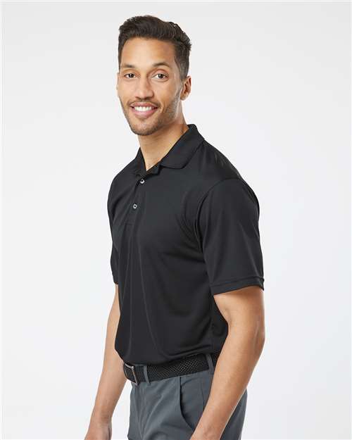 Paragon 100 Men's Saratoga Performance Mini Mesh Polo - Black - model side