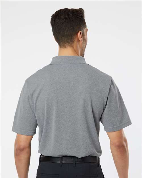 Paragon 100 Men's Saratoga Performance Mini Mesh Polo - Heather Grey - model back
