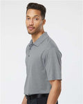 Paragon 100 Men's Saratoga Performance Mini Mesh Polo - Heather Grey - model side