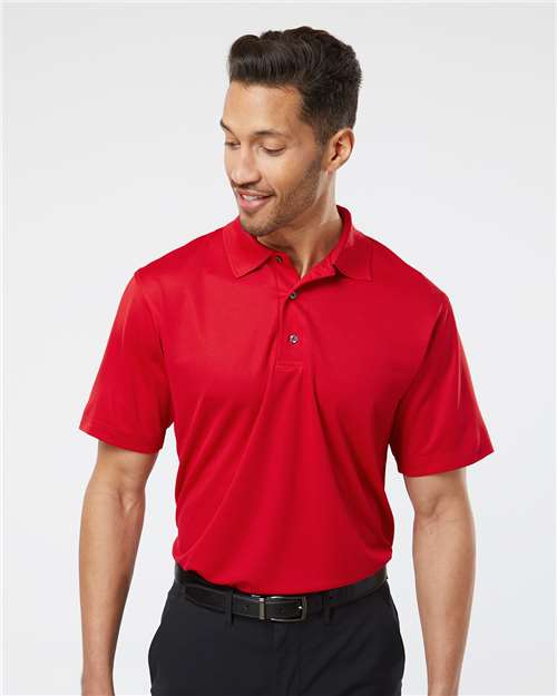 Paragon 100 Men's Saratoga Performance Mini Mesh Polo - Red - model front