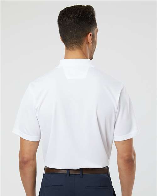 Paragon 100 Men's Saratoga Performance Mini Mesh Polo - White - model back