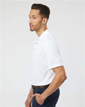 Paragon 100 Men's Saratoga Performance Mini Mesh Polo - White - model side